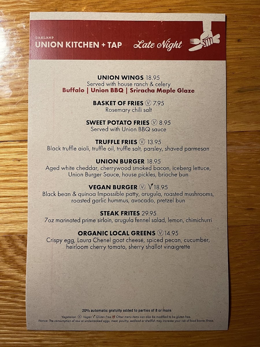 Union Kitchen and Tap Gaslamp Menu - Image 6